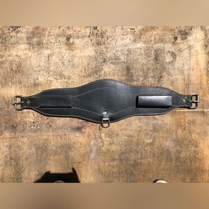 Extra Wide Black Leather Flank Cinch